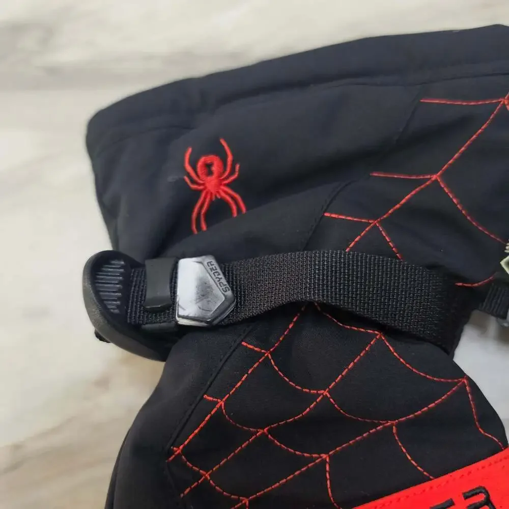 Spyder Overweb Black and Red Ski Gloves GORE-TEX Youth